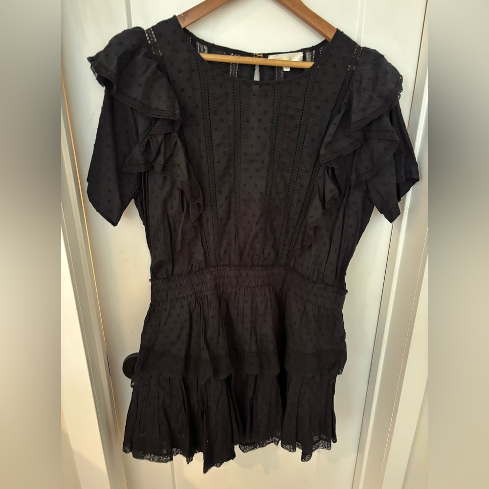 NWOT LoveShackFancy Black Natasha Heritage Mini Dress